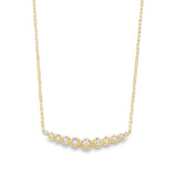 14k Yellow Gold Bezel-Set Diamond Bar Necklace