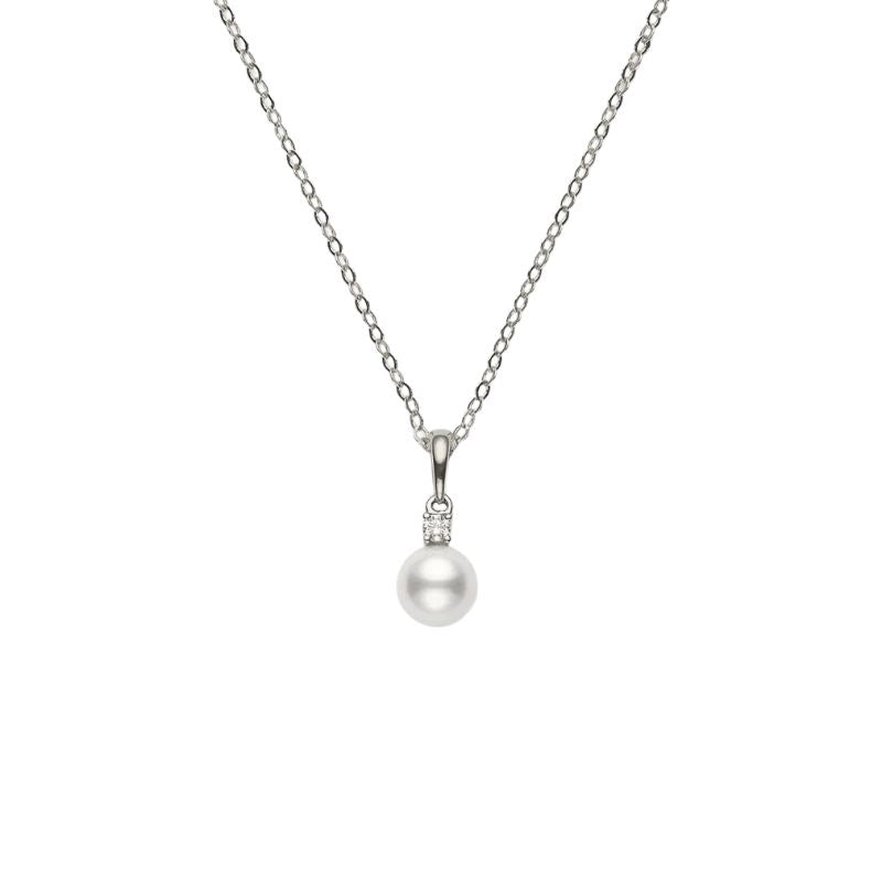 Akoya Diamond and Pearl Pendant Necklace