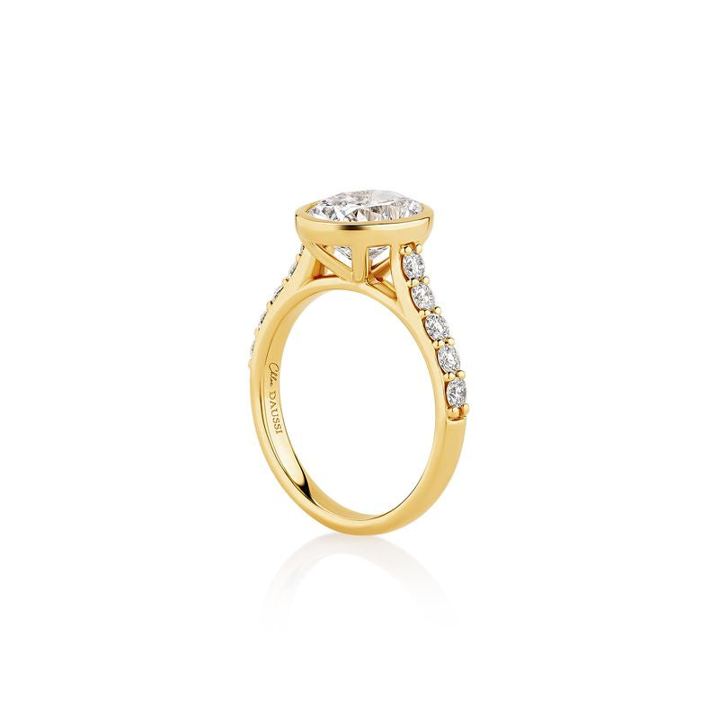 Bezel with Pave Sides Engagement Ring Semi Mount