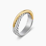CROSSOVER BAND RING Sterling Silver with 18K Yellow Gold, 5.3mm