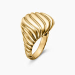 Sculpted Cable Pinky Ring 18K Yellow Gold, 13mm