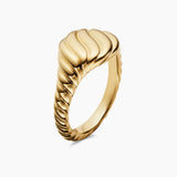 SCULPTED CABLE PINKY RING 18K Yellow Gold, 10mm