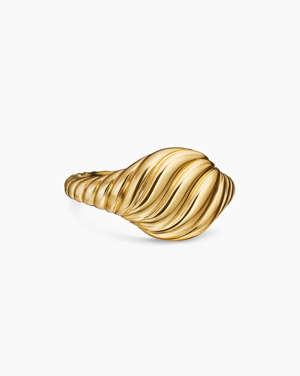 SCULPTED CABLE PINKY RING 18K Yellow Gold, 10mm