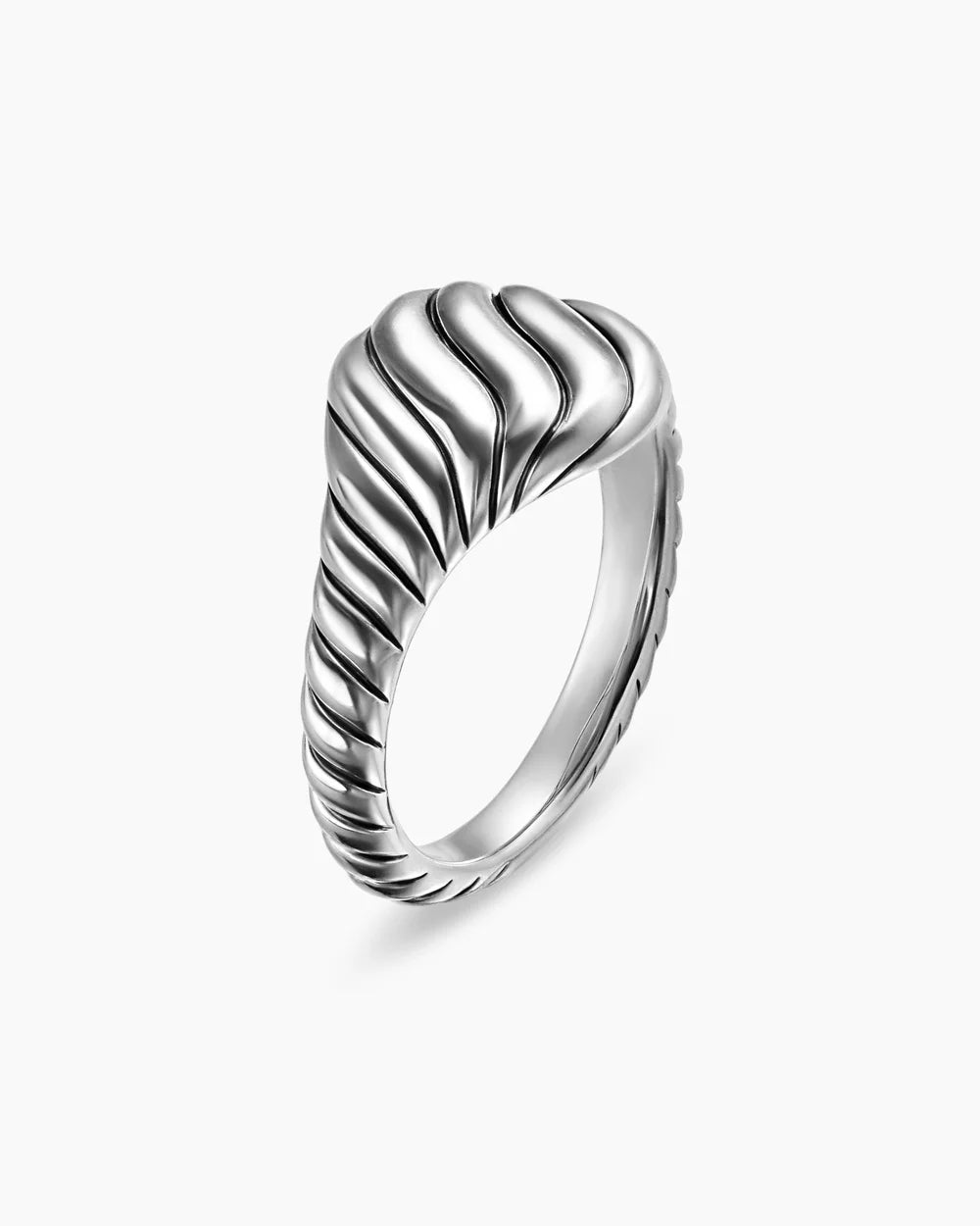 SCULPTED CABLE PINKY RING Sterling Silver, 10mm