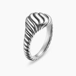 SCULPTED CABLE PINKY RING Sterling Silver, 10mm