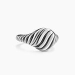 SCULPTED CABLE PINKY RING Sterling Silver, 10mm