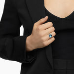 CHATELAINE® RING Sterling Silver with Hampton Blue Topaz and Diamonds, 11mm