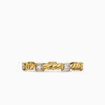 CABLE COLLECTIBLES® STATIONS STACK RING 18K Yellow Gold with Diamonds, 2mm