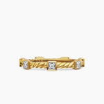 CABLE COLLECTIBLES® STATIONS STACK RING 18K Yellow Gold with Diamonds, 2mm