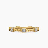 CABLE COLLECTIBLES® STATIONS STACK RING 18K Yellow Gold with Diamonds, 2mm
