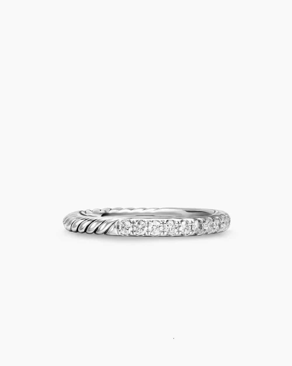 CABLE COLLECTIBLES® STACK RING Sterling Silver with Diamonds, 2mm