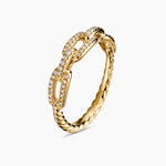STAX CHAIN LINK RING 18K Yellow Gold with Diamonds, 4.5mm