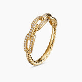 STAX CHAIN LINK RING 18K Yellow Gold with Diamonds, 4.5mm
