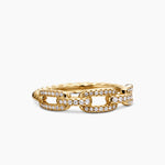 STAX CHAIN LINK RING 18K Yellow Gold with Diamonds, 4.5mm