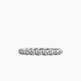 PAVÉ PETITE BAND RING 18K White Gold with Diamonds, 2.8mm