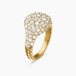 PAVÉ PINKY RING 18K Yellow Gold with Diamonds, 10mm