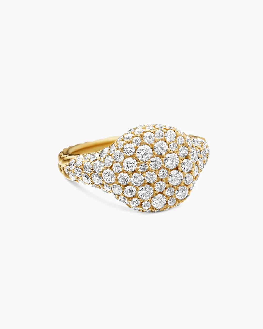 PAVÉ PINKY RING 18K Yellow Gold with Diamonds, 10mm