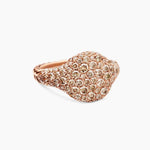 PAVÉ PINKY RING 18K Rose Gold with Cognac Diamonds, 10mm