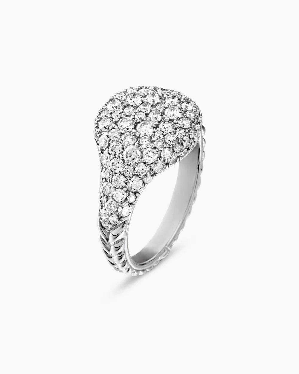 PAVÉ PINKY RING 18K White Gold with Diamonds, 10mm