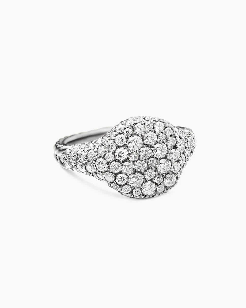 PAVÉ PINKY RING 18K White Gold with Diamonds, 10mm