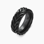 CHEVRON BAND RING Black Titanium, 9mm