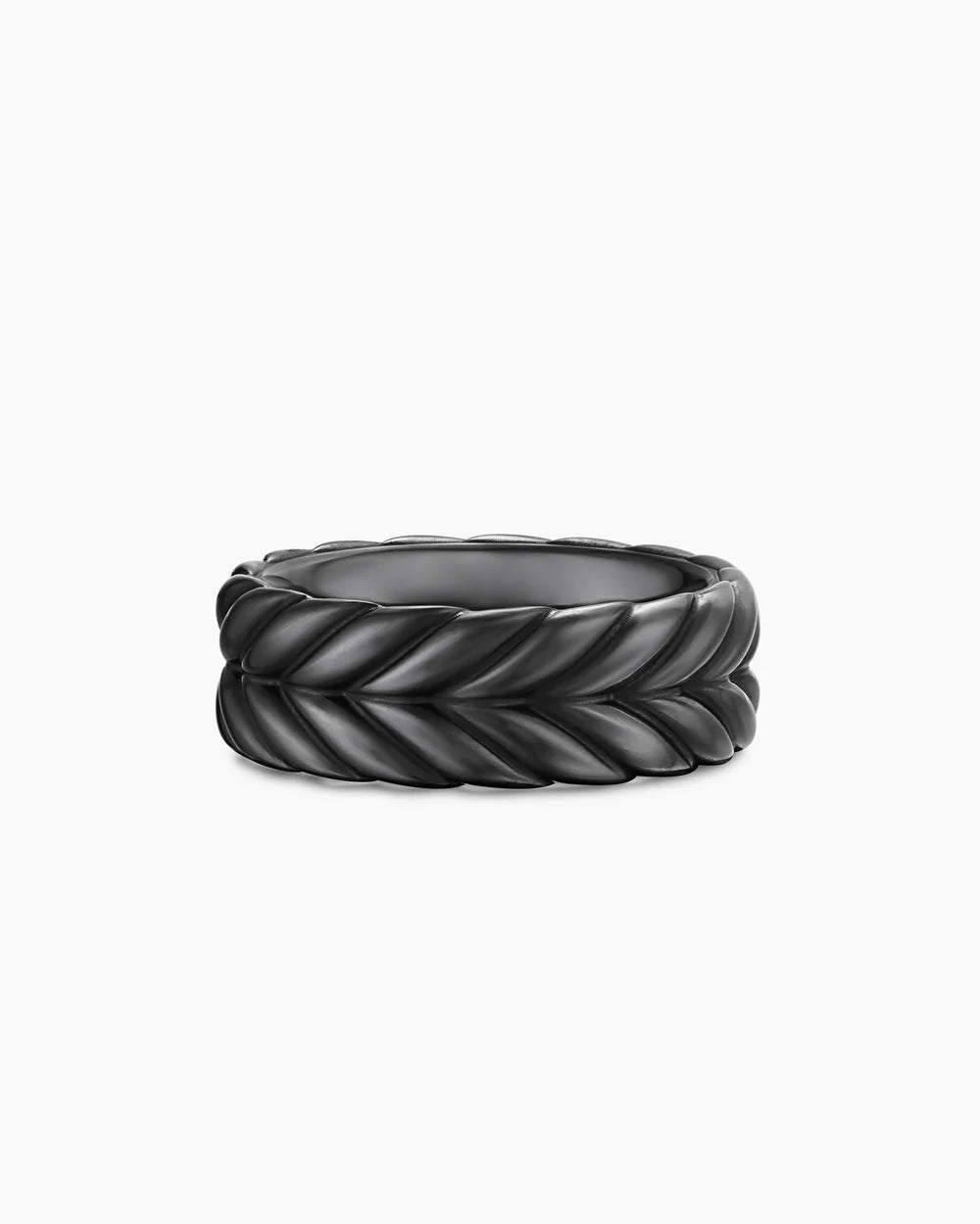 CHEVRON BAND RING Black Titanium, 9mm
