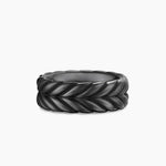 CHEVRON BAND RING Black Titanium, 9mm