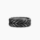 CHEVRON BAND RING Black Titanium, 9mm
