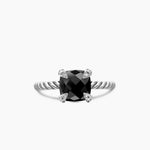 CHATELAINE® RING Sterling Silver with Black Onyx and Diamonds, 8mm