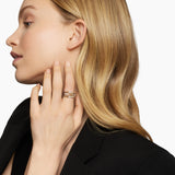 PETITE HELENA WRAP THREE ROW RING Sterling Silver with 18K Yellow Gold and Diamonds, 12mm