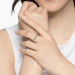 PETITE BUCKLE RING Sterling Silver with 18K Yellow Gold and Diamonds, 2mm