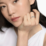 PETITE BUCKLE RING Sterling Silver with Diamonds, 2mm