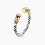 PETITE HELENA RING Sterling Silver with 18K Yellow Gold, Pearls and Diamonds, 2.5mm