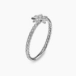 PETITE STARBURST RING Sterling Silver with Diamonds, 7.5mm