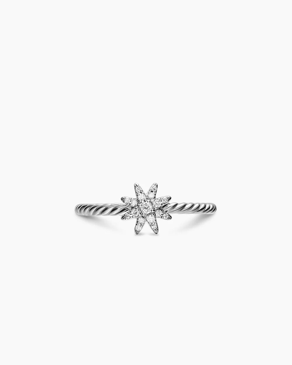 PETITE STARBURST RING Sterling Silver with Diamonds, 7.5mm