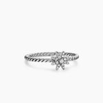 PETITE STARBURST RING Sterling Silver with Diamonds, 7.5mm
