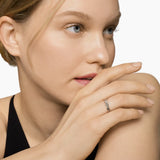 Petite X Ring in Sterling Silver with Diamonds, 4mm