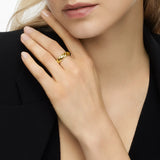 Sculpted Cable Band Ring in 18K Yellow Gold, 6mm