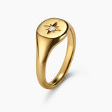CABLE COLLECTIBLES® STARSET PINKY RING 18K Yellow Gold with Center Diamond, 7mm
