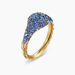 PETITE PAVÉ PINKY RING 18K Yellow Gold with Sapphires, 7mm