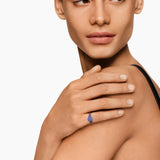 PETITE PAVÉ PINKY RING 18K Yellow Gold with Sapphires, 7mm