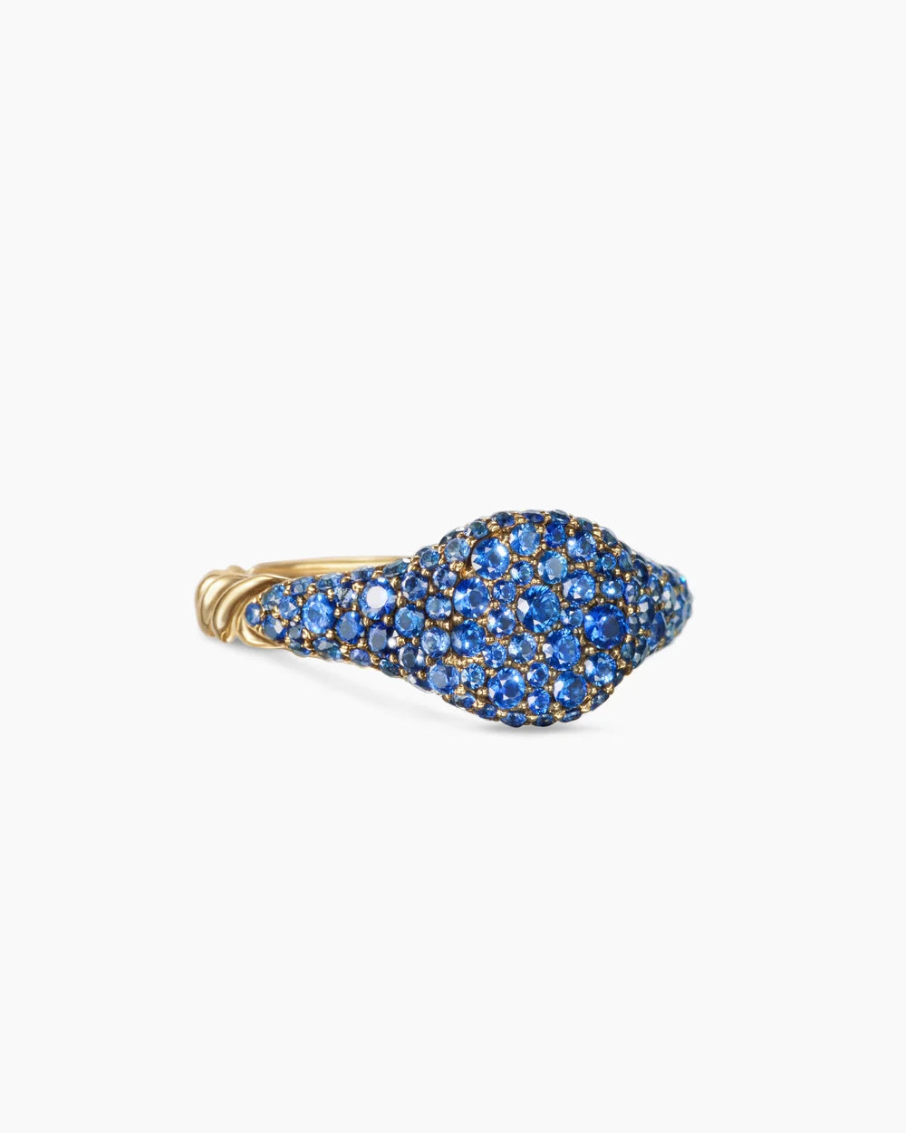 PETITE PAVÉ PINKY RING 18K Yellow Gold with Sapphires, 7mm