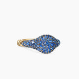 PETITE PAVÉ PINKY RING 18K Yellow Gold with Sapphires, 7mm