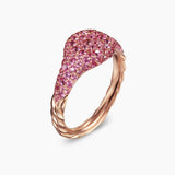 PETITE PAVÉ PINKY RING 18K Rose Gold with Pink Sapphires, 7mm