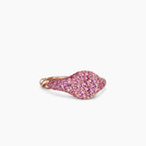 PETITE PAVÉ PINKY RING 18K Rose Gold with Pink Sapphires, 7mm