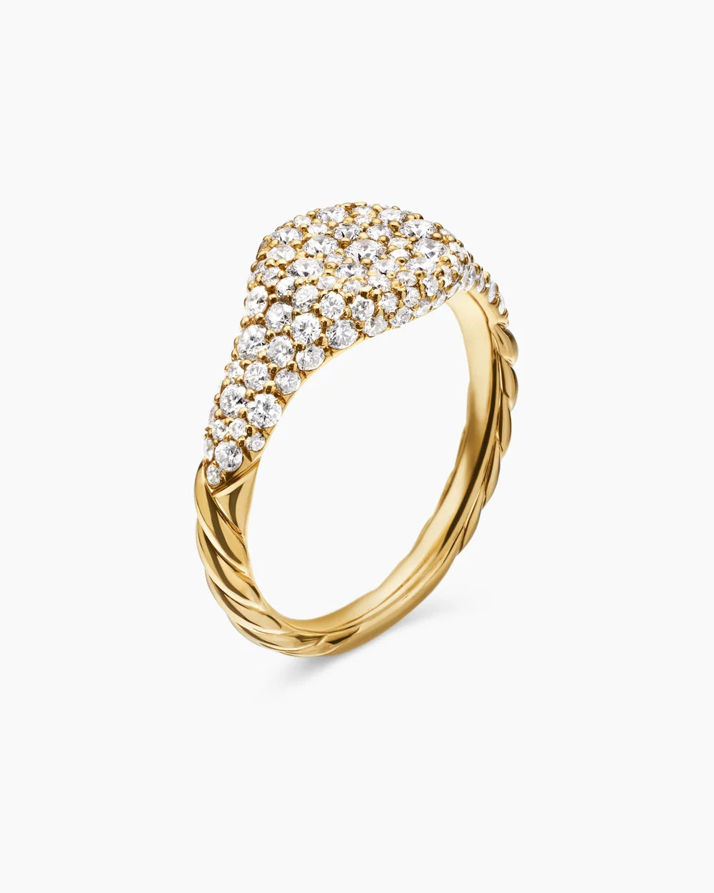 PETITE PAVÉ PINKY RING 18K Yellow Gold with Diamonds, 7mm