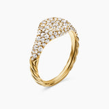 PETITE PAVÉ PINKY RING 18K Yellow Gold with Diamonds, 7mm
