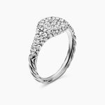 PETITE PAVÉ PINKY RING 18K White Gold with Diamonds, 7mm