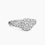 PETITE PAVÉ PINKY RING 18K White Gold with Diamonds, 7mm