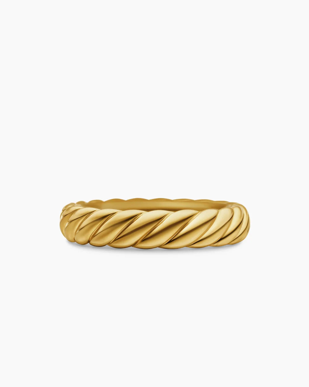 SCULPTED CABLE BAND RING 18K Yellow Gold, 4.6mm